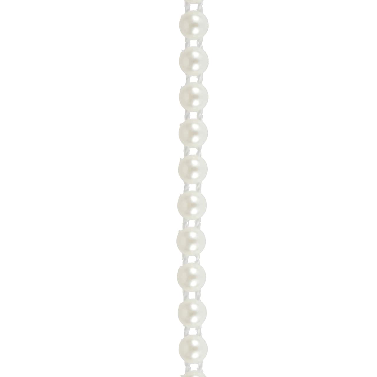 5.8mm Round Flatback Plastic Pearl Bead Garland, 50ft. by Bead Landing™